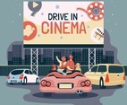 Romantic Couple Dating at Drive In Cinema