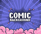 Pink Bubblegum Cloud and Blue Blast Comic Background