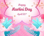 Kartini Day Floral, Foliage, and Batik Gradient Background