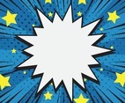 Comic Halftone Background with Stars Around It