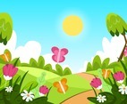 Spring with Landscape Concept