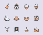 Set of Cute Easter Icon