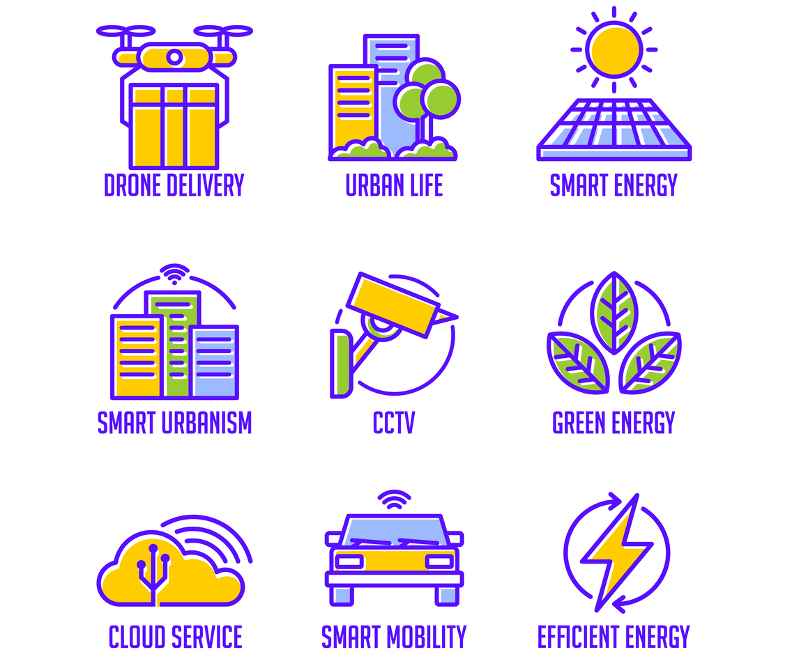 Smart City Concept Icon Set