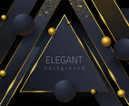 Elegant Black And Gold Triangle and Sphere Background