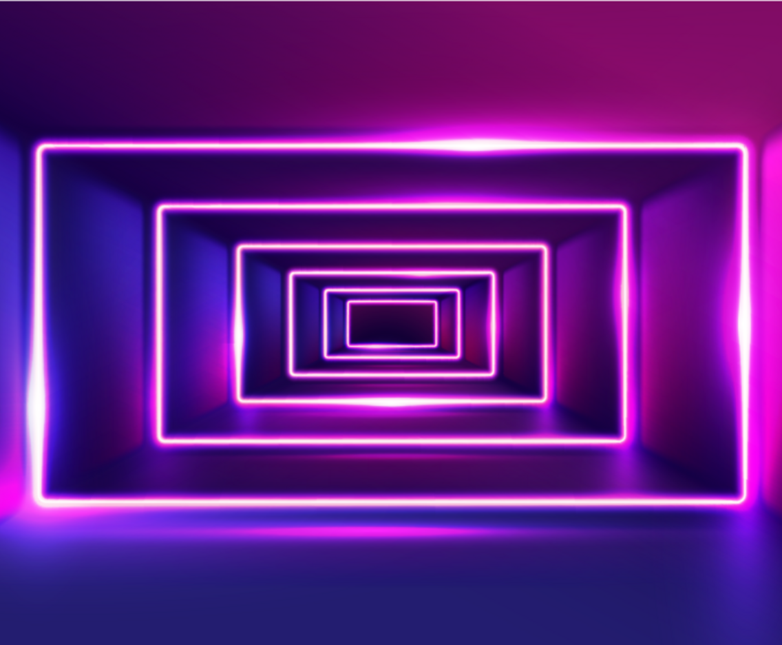 Realistic Neon Lights Tunnels Background