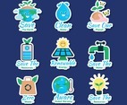 Set of Earth Day Awareness Stickers