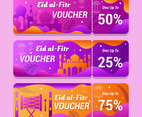 Eid Al-Fitr Promotion Voucher Design Set