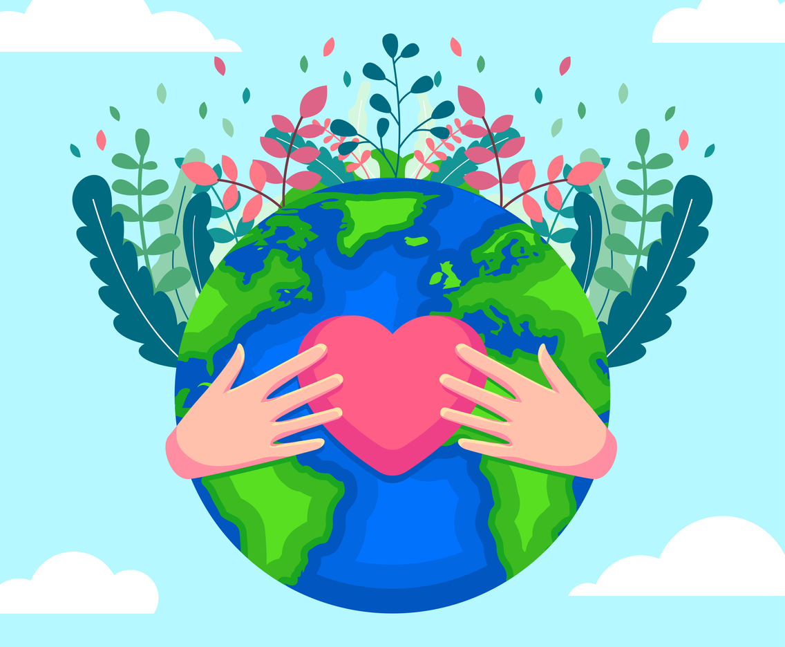 Earth's Day with Heart Icon