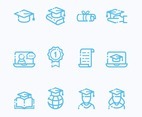 Set of Graduation Line Art Icon