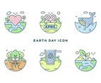 Earth Day Icon in Line Style