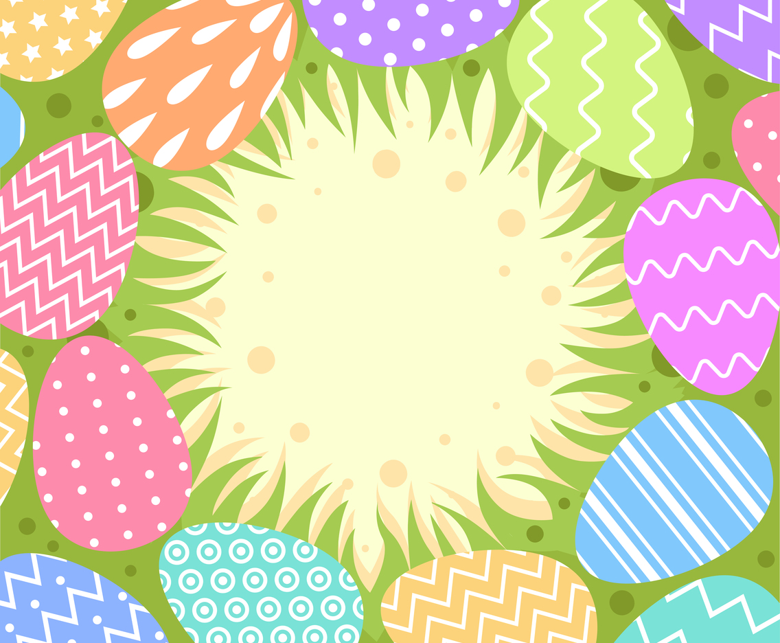 Flat Colorful Easter Eggs Background Design