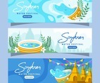 Songkran Water Festival Banner Collection