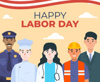 Labor Day with Five Different Jobs Background