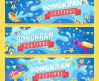 Happy Songkran Festival Banner Collection