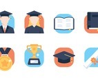 Flat Icon Set of Graduation