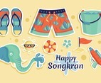 Happy Songkran Water Splashing Festival Sticker