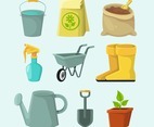 Gardening Icon Collection in Flat Design