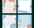 Cute Baby Shower Card Template Set