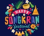 Colorful Songkran Festival Background