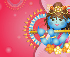 Happy Vishu Background with Krishna