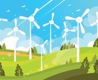 Green Technology Windmill Landscape