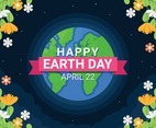 Earth Day Concept With Flower Borders