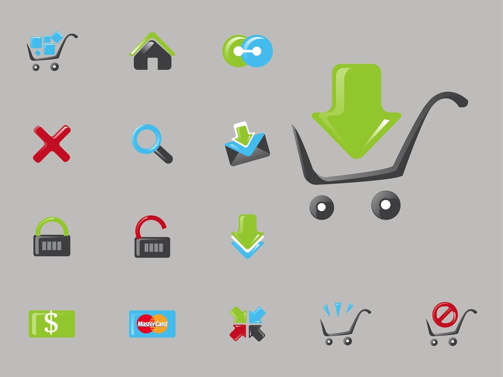 Online Shopping Icons Vector Art Graphics Freevector Com