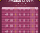 Ramadan Kareem Calendar Concept