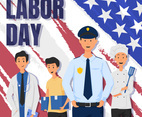 Happy Labor Day with Respective Professions