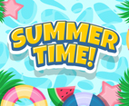 Summer Time Vector Poster Illustration