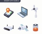 Set of 3D Smart City Technology Icon