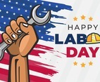 Worker Holding Wrench Celebrating Labor Day