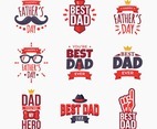Set of Happy Fathers Day Badge