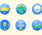 Renewable Energy Technology Icon Set