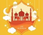 Eid Mubarak Design in Paper Cut Style