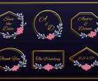 Set of Floral Wedding Logos and Monogram
