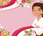 Hari Kartini with Pink Background
