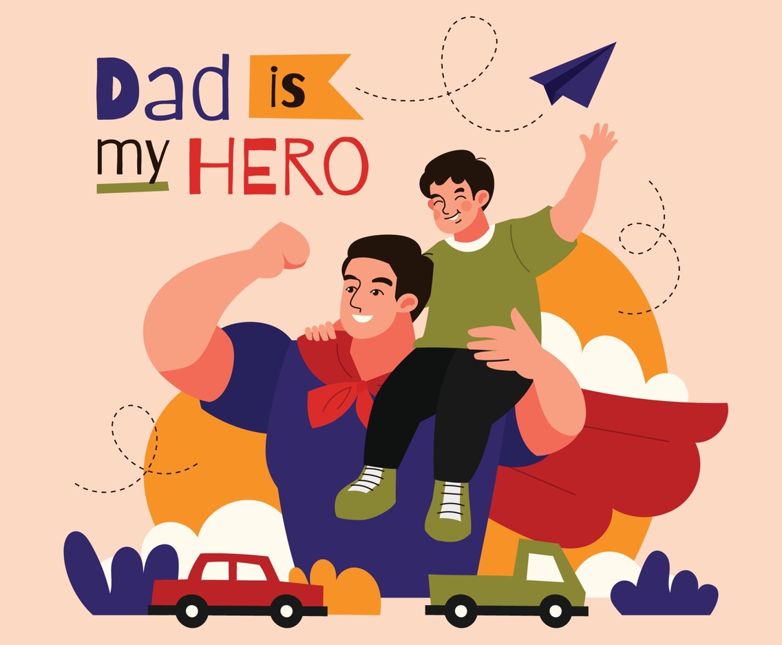 Father's Day Concept in Flat Style
