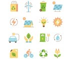 Simple Set Eco Green Technology Icon
