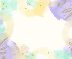 Colorful Watercolor Background with Foliage Accent