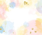 Colorful Watercolor Background with Gold Accent
