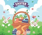 Happy Easter Greeting Card Concept