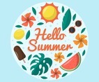 Colorful Flat Hello Summer