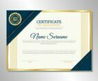 Gold Blue Graduation Certificate Layout Concept