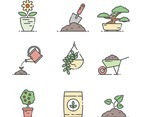 Outline Gardening Icon Set