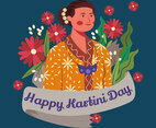 Kartini the Indonesian Heroine Wearing Batik Clothes