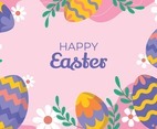 Colorful Easter Egg Flat Background Design