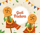 Gudi Padwa Flat Background Design