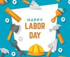 Labor Day Background in Flat Design Style