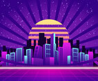 Enthralling Nightlife in Neon City Background